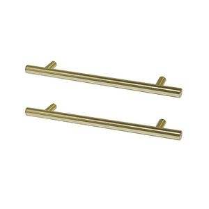 Set 2 manere tip bara pentru bucatarie GOODHOME Annatto, 22 cm, otel, efect alama