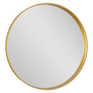 Oglinda rotunda pentru baie GOODHOME, 60 x 60 cm, sticla si aluminiu, auriu