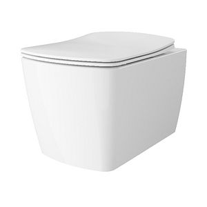 Vas WC suspendat GoodHome Levanna, ceramica, 36 x 50 x 35.5 cm, capac SoftClose, alb
