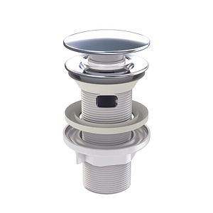 Ventil WIRQUIN quick-clack cu preaplin, ABS, dop inox, L 100 mm, argintiu