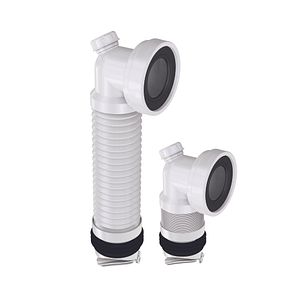 Racord WC flexibil cu conectare suplimentara Wirquin Essentials 70950178, polipropilena, D 100/40 mm, 23-46 cm, alb