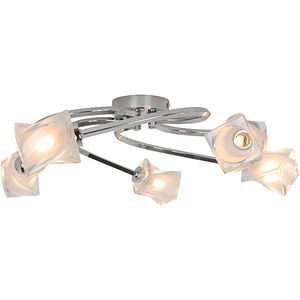 Plafoniera LED, 5 x G9, alb/argintiu, lumina alb cald