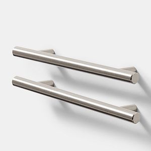 Set 2 manere tip bara pentru bucatarie GOODHOME Annatto,18.8 cm, otel, argintiu