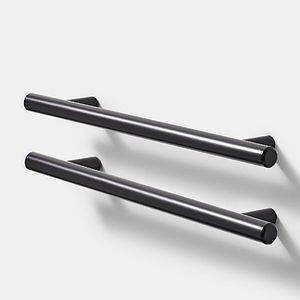 Set manere GOODHOME Annatto, otel, 22 cm, negru, 2 bucati