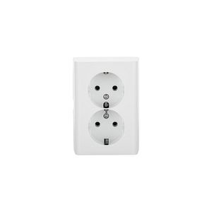 Priza Schuko dubla Ovivo Nivo, IP20, 16A, ABS, alb