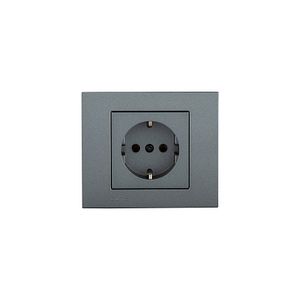 Priza Schuko Ovivo Grano, 16A, ABS, gri