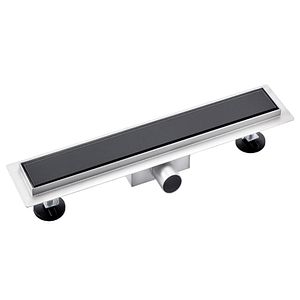 Rigola dus REECOMER SDG-B-450, inox si sticla, 450 mm, negru