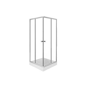 Cabina dus simpla, patrata, sticla, 90 x 90 x 192 cm, alb