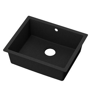 Chiuveta bucatarie GoodHome Sorel, 1 cuva, compozit quartz, negru