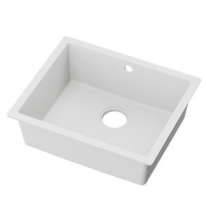Chiuveta bucatarie GoodHome Sorel, 1 cuva, compozit quartz, alb