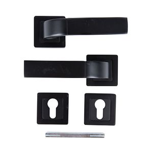 Set manere, rozete cilindru incluse, aluminiu, negru, usi de interior  Yale Bologna