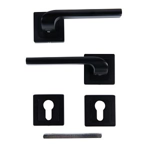 Set manere, rozete cilindru, aluminiu, negru, usi de interior  Yale Siena