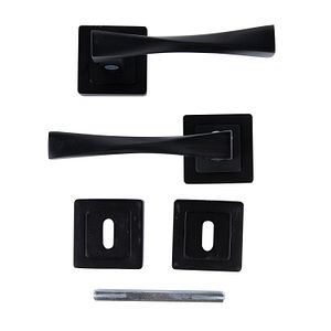 Set manere, rozete cheie, aluminiu, negru, usi de interior  Yale Verona