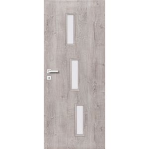 Usa interior Roma, cu geam, stanga, MDF, 88 x 206 cm, gri