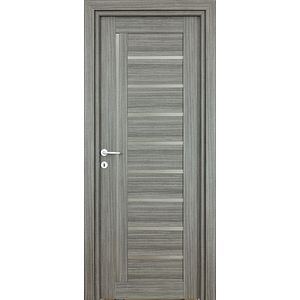 Usa interior Smart, cu geam, reversibila, MDF, 88 x 203 cm, negru periat