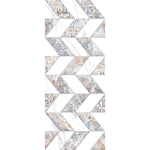 Faianta decor KAI Elada, Zig Zag, 20 x 50 cm, 9 mm, alb, 1.3 m2/cutie