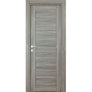 Usa interior Kira, fara geam, reversibila, MDF, 88 x 203 cm, gri inchis