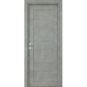 Usa interior Kira, fara geam, reversibila, MDF, 68 x 203 cm, gri inchis