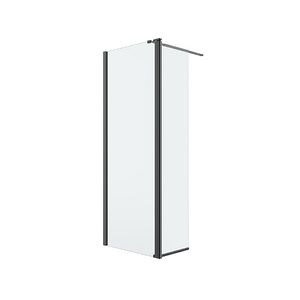 Paravan dus walk-in GoodHome Ledava, 80+45 x 195 cm, profil aluminiu, sticla securizata 8mm, negru