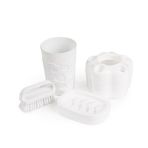 Set accesorii baie PLASTINA, 4 piese, alb