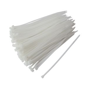 Colier plastic, alb, 400 x 4 x 8 mm, 50 bucati  Strohm