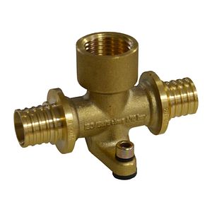 Teu flansa sustinere VALROM, interior, 20mm x 1/2", alama, auriu