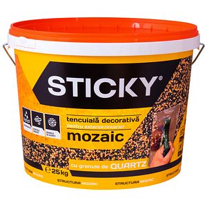 Tencuiala decorativa STICKY, interior/exterior, mozaic M703, 25 Kg