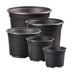 Ghiveci flori DALIA, plastic, D 11 cm, negru