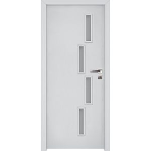 Usa interior INVADO Sagitarius, cu geam, stanga, MDF, 77.6 x 206 cm, alb