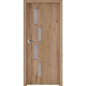 Usa interior INVADO Sagitarius, cu geam, dreapta, MDF, 77.6 x 206 cm, maro