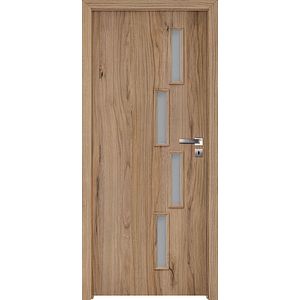 Usa interior INVADO Sagitarius, cu geam, stanga, MDF, 77.6 x 206 cm, maro