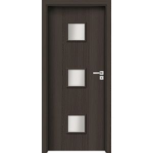 Usa interior INVADO Salerno, cu geam, stanga, MDF, 74.4 x 204 cm, antracit