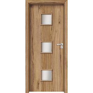 Usa interior INVADO Salerno, cu geam, stanga, MDF, 84.4 x 204 cm, maro