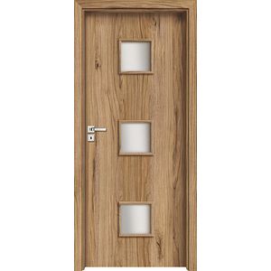 Usa interior INVADO Salerno, cu geam, dreapta, MDF, 84.4 x 204 cm, maro