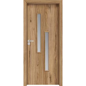 Usa interior INVADO Strada, cu geam, dreapta, MDF, 84.4 x 204 cm, maro