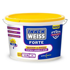 Vopsea lavabila Innenweiss Forte, 2.5L, alb