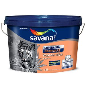 Vopsea lavabila SAVANA Superalba Renov, alb, 8.5L