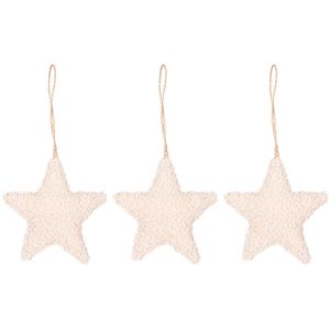 Set ornamente de Craciun, 3 bucati, 9.7 cm, crem