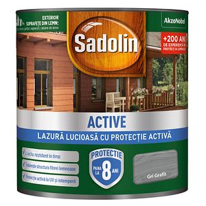 Lazura lucioasa lemn SADOLIN, gri grafit, 0.75L