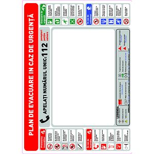 Indicator Plan Evacuare 40x30 cm BI