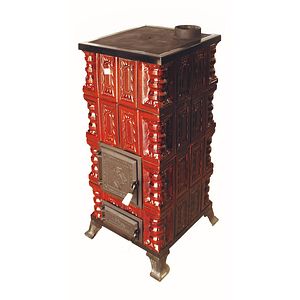 Soba teracota, 4 randuri + plita, 7 kW, 44 x 44 x 112 cm, maro