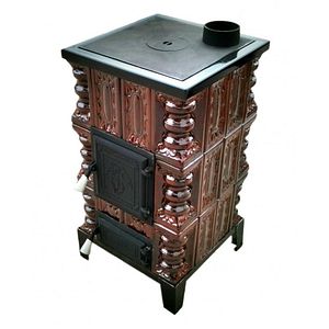 Soba teracota premontata, 3 randuri + plita, 5 kW, 46 x 84 x 46 cm, maro
