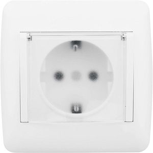 Priza Schuko cu capac BODNER, 16A 250V, ABS, alb