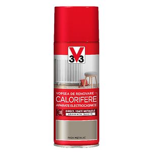 Vopsea spray pentru radiatoare si aparate electrocasnice, V33, metalic, 400 ml, culoare otel inoxidabil