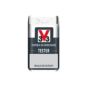 Tester vopsea culoare pentru renovare, V33, satinat, 50 ml, culoare gri catifelat