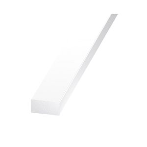 Bara plata, PVC, alb, 4 x 10 mm, 1m