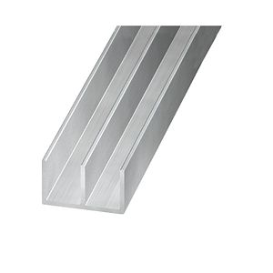 Profil U brut, aluminiu, 10 x 16 mm, 2 m