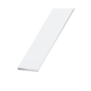 Bara plata, alba, aluminiu, 25 x 2mm, 2m