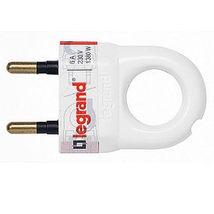 Stecher cu inel de extragere LEGRAND, 6A, 230V, 1380W, alb
