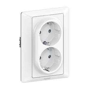 Priza dubla LEGRAND Valena Life 755702, 2P+T, 16A, alb